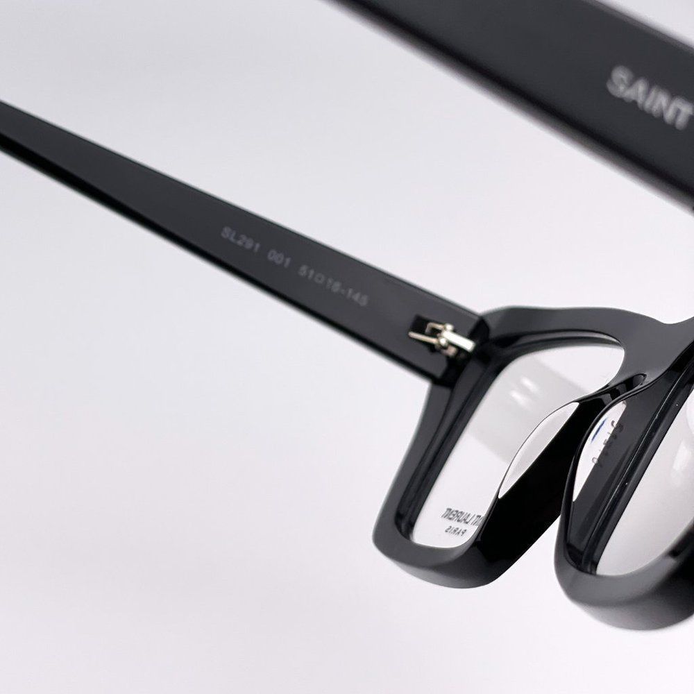 Saint Laurent SL291 001 Eyeglasses Black Blue Block Cat Eye Women - Picture 9 of 11